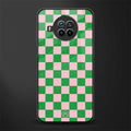 pink & green check pattern glass case for mi 10i image