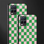 pink & green check pattern glass case for realme 8 pro image-2