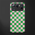 pink & green check pattern glass case for mi 11 ultra 5g image