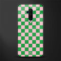 pink & green check pattern glass case for oneplus 7t pro image
