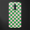 pink & green check pattern glass case for oneplus 8 pro image