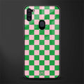 pink & green check pattern glass case for samsung a11 image