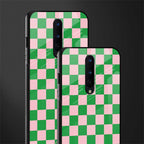 pink & green check pattern glass case for oneplus 8 image-2