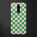 pink & green check pattern glass case for oneplus 8 image
