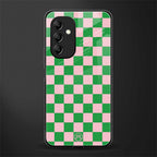 pink & green check pattern back phone cover | glass case for samsung galaxy a14 5g