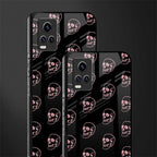 pink skull pattern back phone cover | glass case for vivo y73