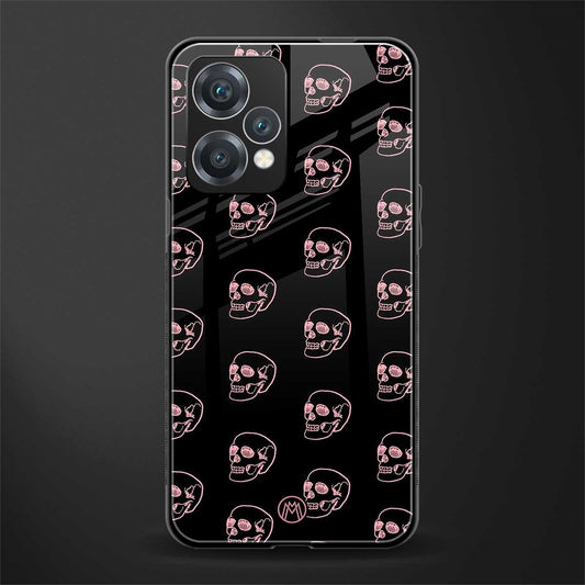 pink skull pattern back phone cover | glass case for realme 9 pro 5g