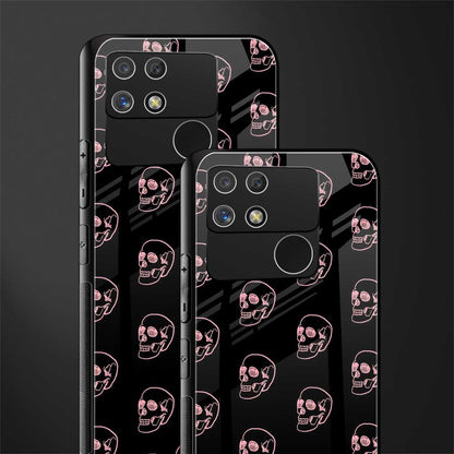 pink skull pattern back phone cover | glass case for realme narzo 50a