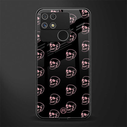 pink skull pattern back phone cover | glass case for realme narzo 50a