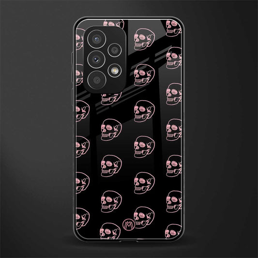 pink skull pattern back phone cover | glass case for samsung galaxy a23