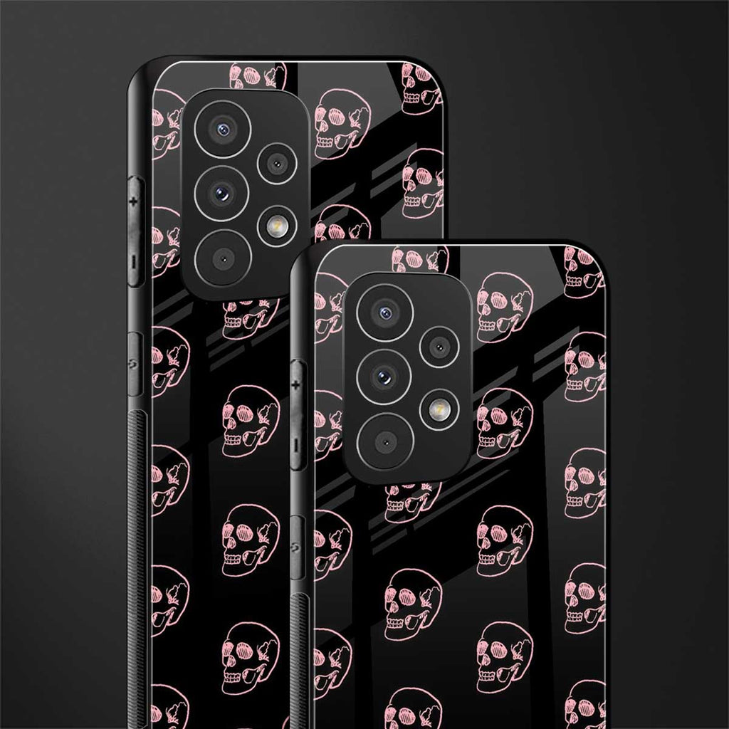 pink skull pattern back phone cover | glass case for samsung galaxy a53 5g