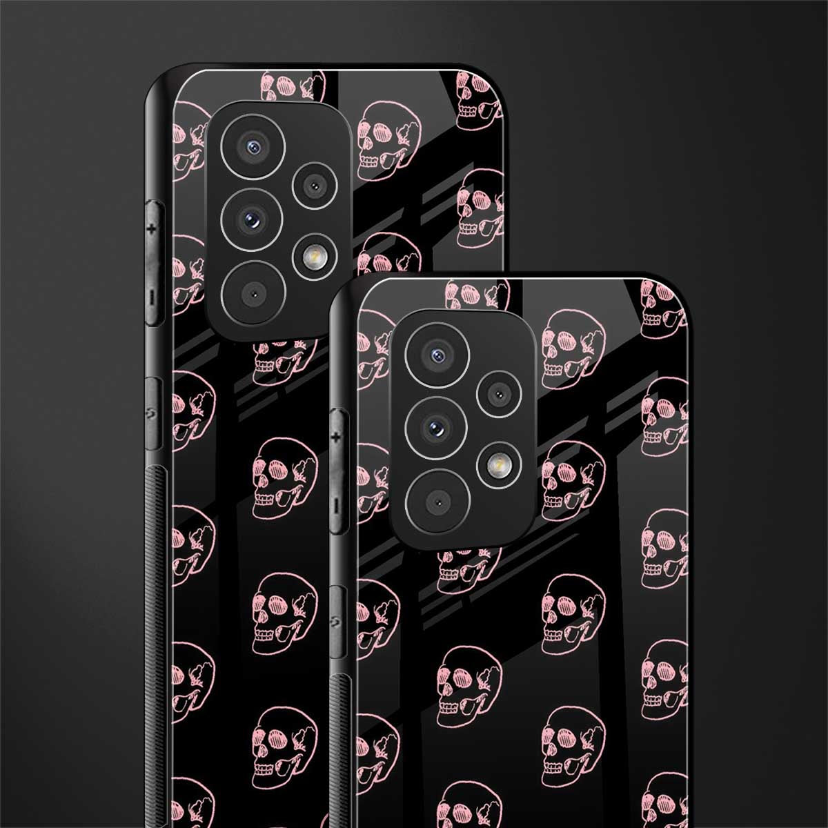 pink skull pattern back phone cover | glass case for samsung galaxy a53 5g