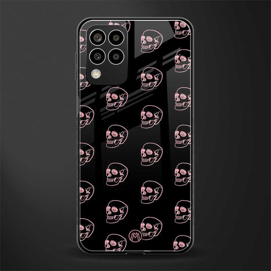 pink skull pattern back phone cover | glass case for samsung galaxy m33 5g