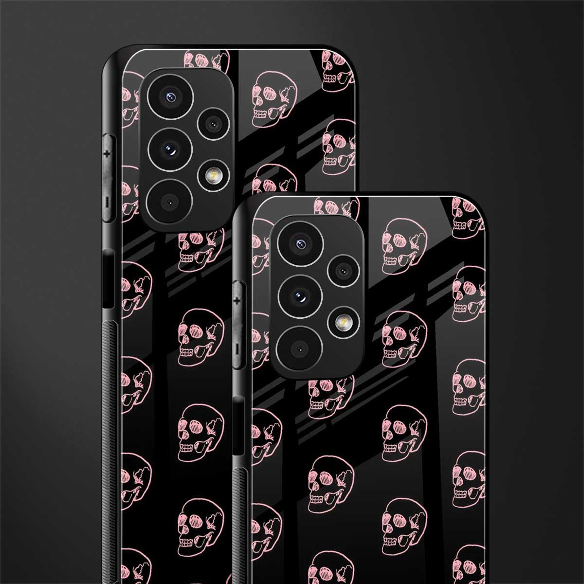 pink skull pattern back phone cover | glass case for samsung galaxy a13 4g