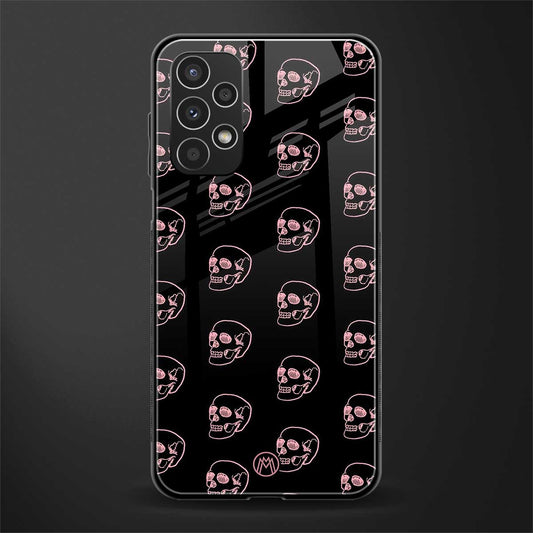 pink skull pattern back phone cover | glass case for samsung galaxy a13 4g