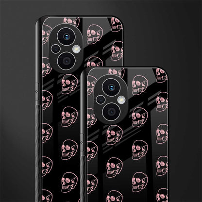 pink skull pattern back phone cover | glass case for oppo f21 pro 5g