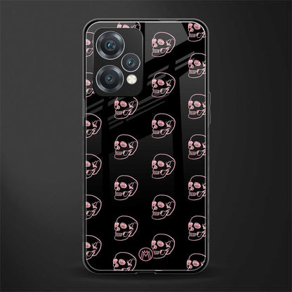 pink skull pattern back phone cover | glass case for oneplus nord ce 2 lite 5g