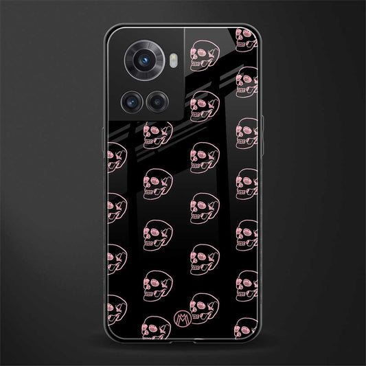 pink skull pattern back phone cover | glass case for oneplus 10r 5g