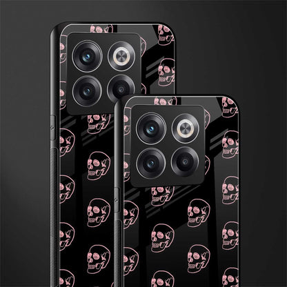 pink skull pattern back phone cover | glass case for oneplus 10t