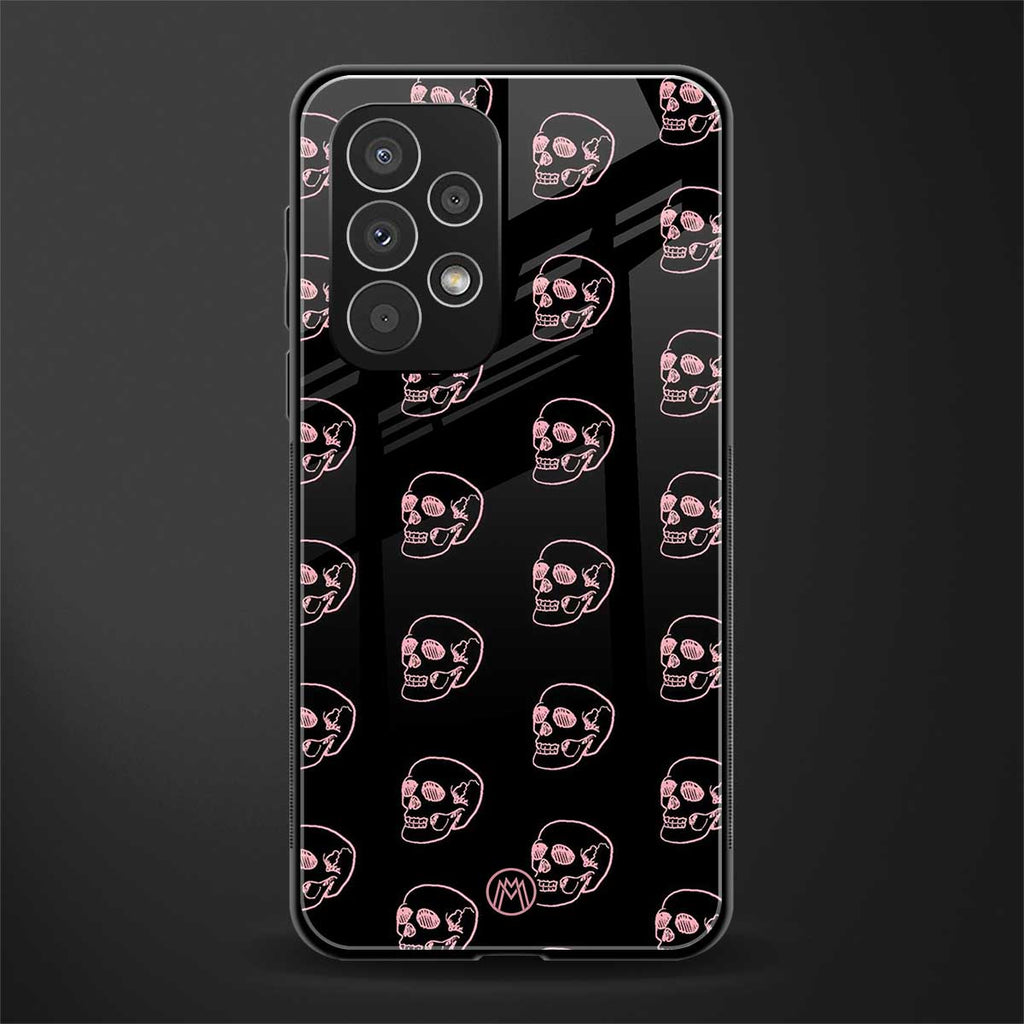 pink skull pattern back phone cover | glass case for samsung galaxy a33 5g
