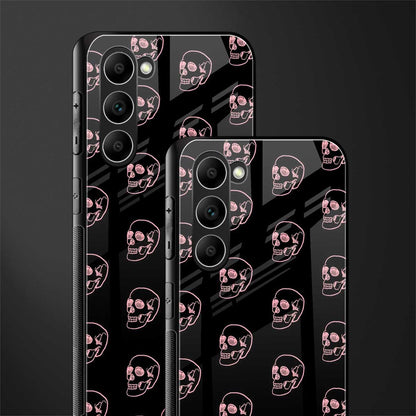 pink skull pattern glass case for phone case | glass case for samsung galaxy s23 plus