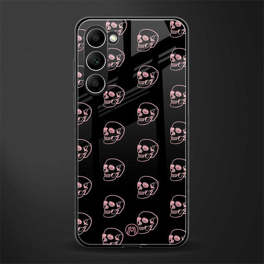 pink skull pattern glass case for phone case | glass case for samsung galaxy s23 plus