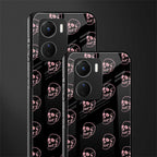 pink skull pattern back phone cover | glass case for vivo y16