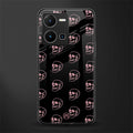 pink skull pattern back phone cover | glass case for vivo y35 4g