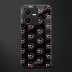 pink skull pattern back phone cover | glass case for vivo y22