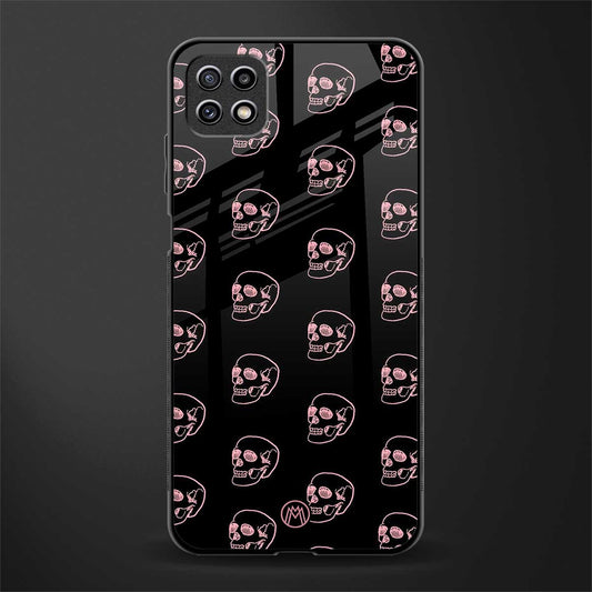 pink skull pattern back phone cover | glass case for samsung galaxy f42