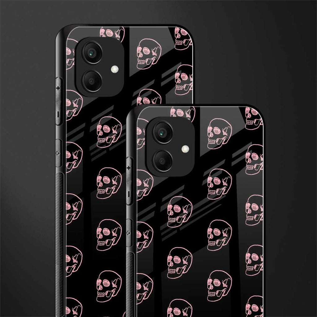 pink skull pattern back phone cover | glass case for samsung galaxy a04