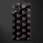 pink skull pattern back phone cover | glass case for vivo v21e 4g