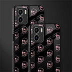 pink skull pattern back phone cover | glass case for vivo y72