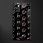 pink skull pattern back phone cover | glass case for vivo y72