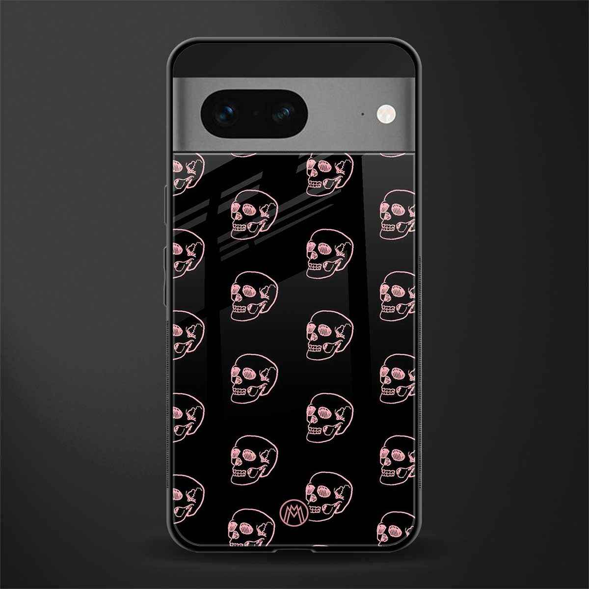pink skull pattern back phone cover | glass case for google pixel 7