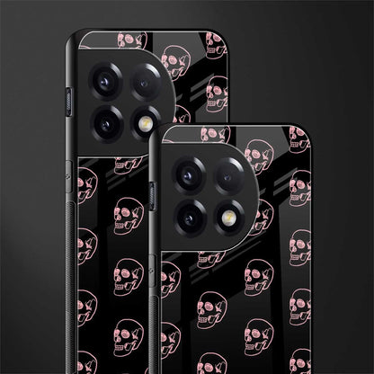 pink skull pattern back phone cover | glass case for oneplus 11r
