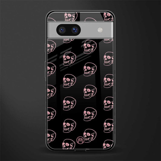 pink skull pattern back phone cover | glass case for Google Pixel 7A