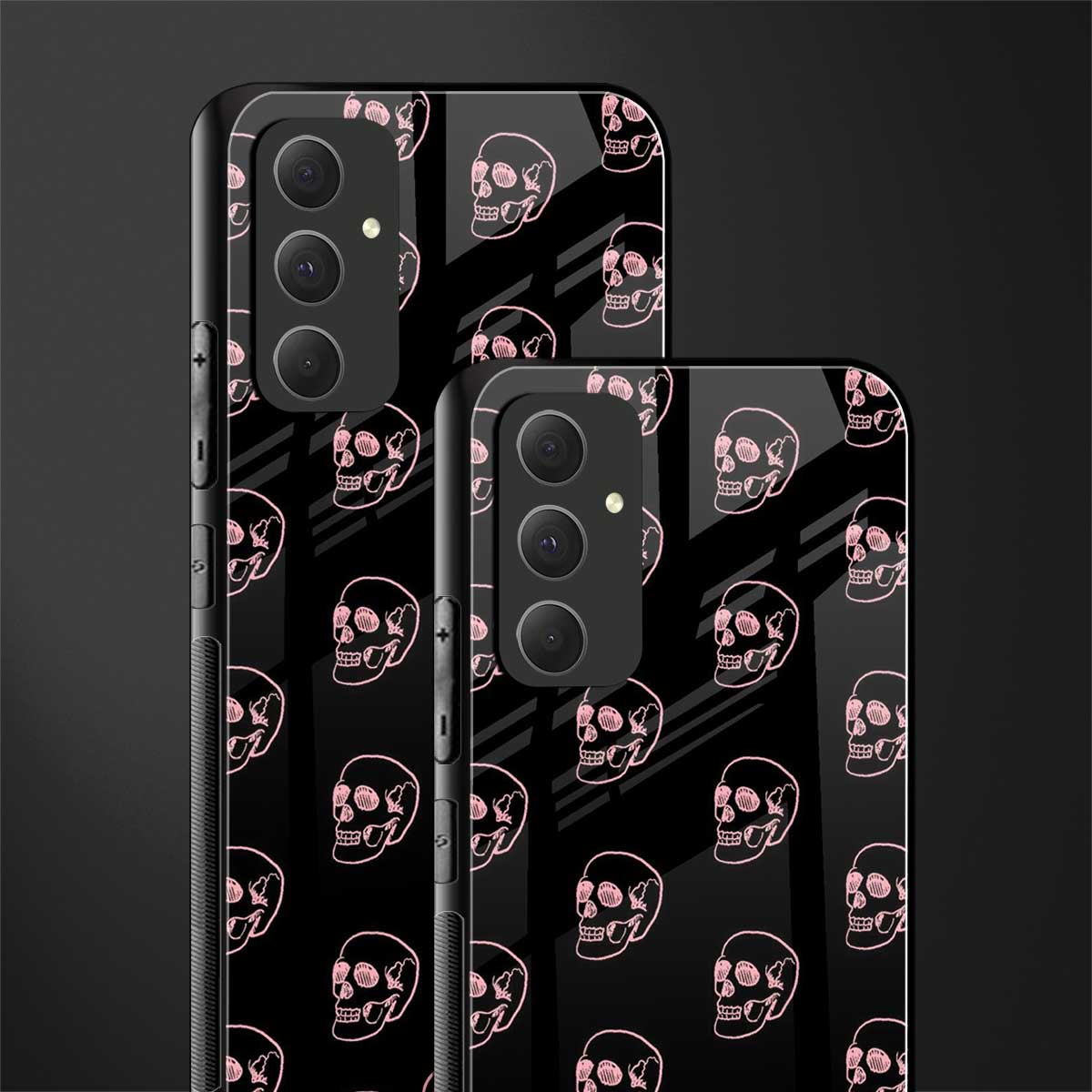 pink skull pattern back phone cover | glass case for samsung galaxy a54 5g