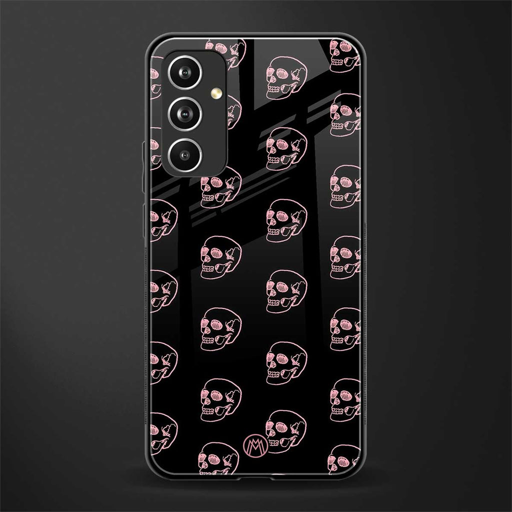 pink skull pattern back phone cover | glass case for samsung galaxy a54 5g