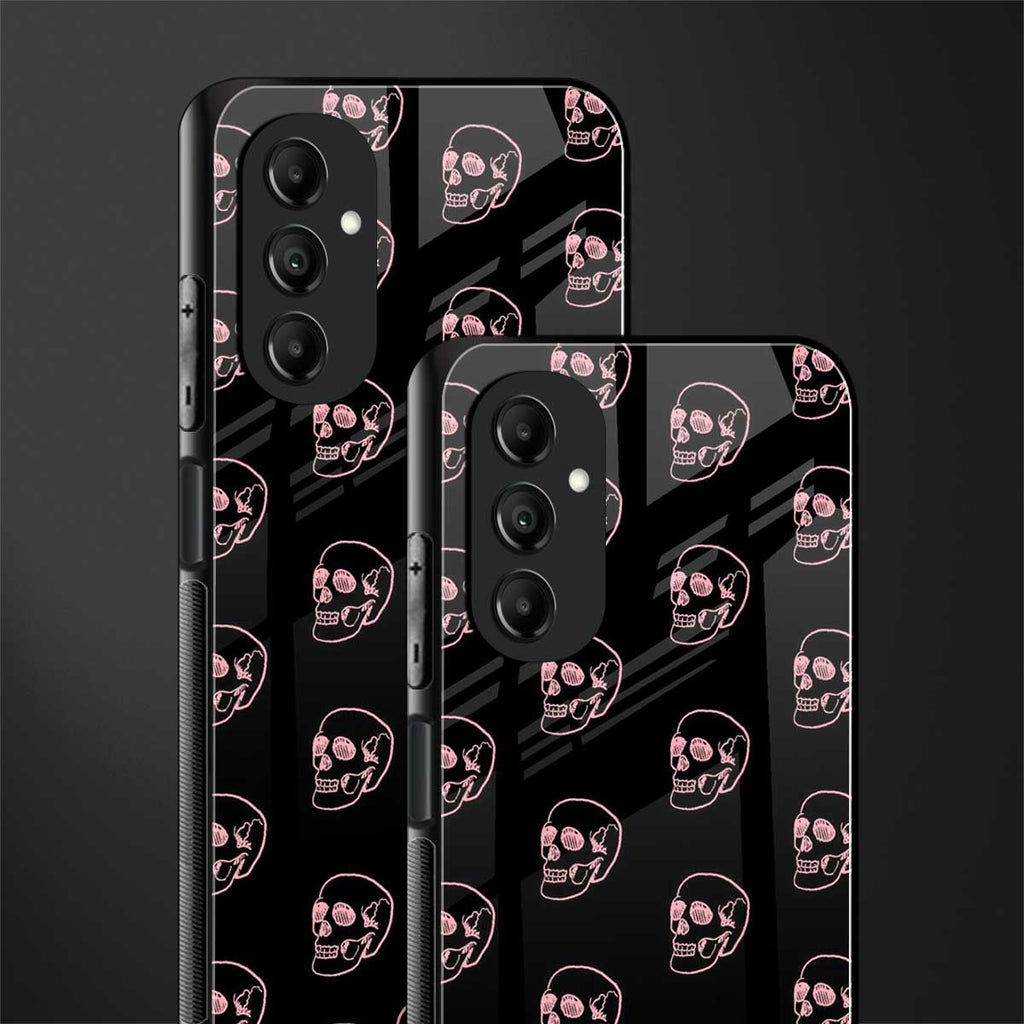 pink skull pattern back phone cover | glass case for samsung galaxy a14 5g