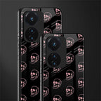 pink skull pattern back phone cover | glass case for vivo t1 44w 4g