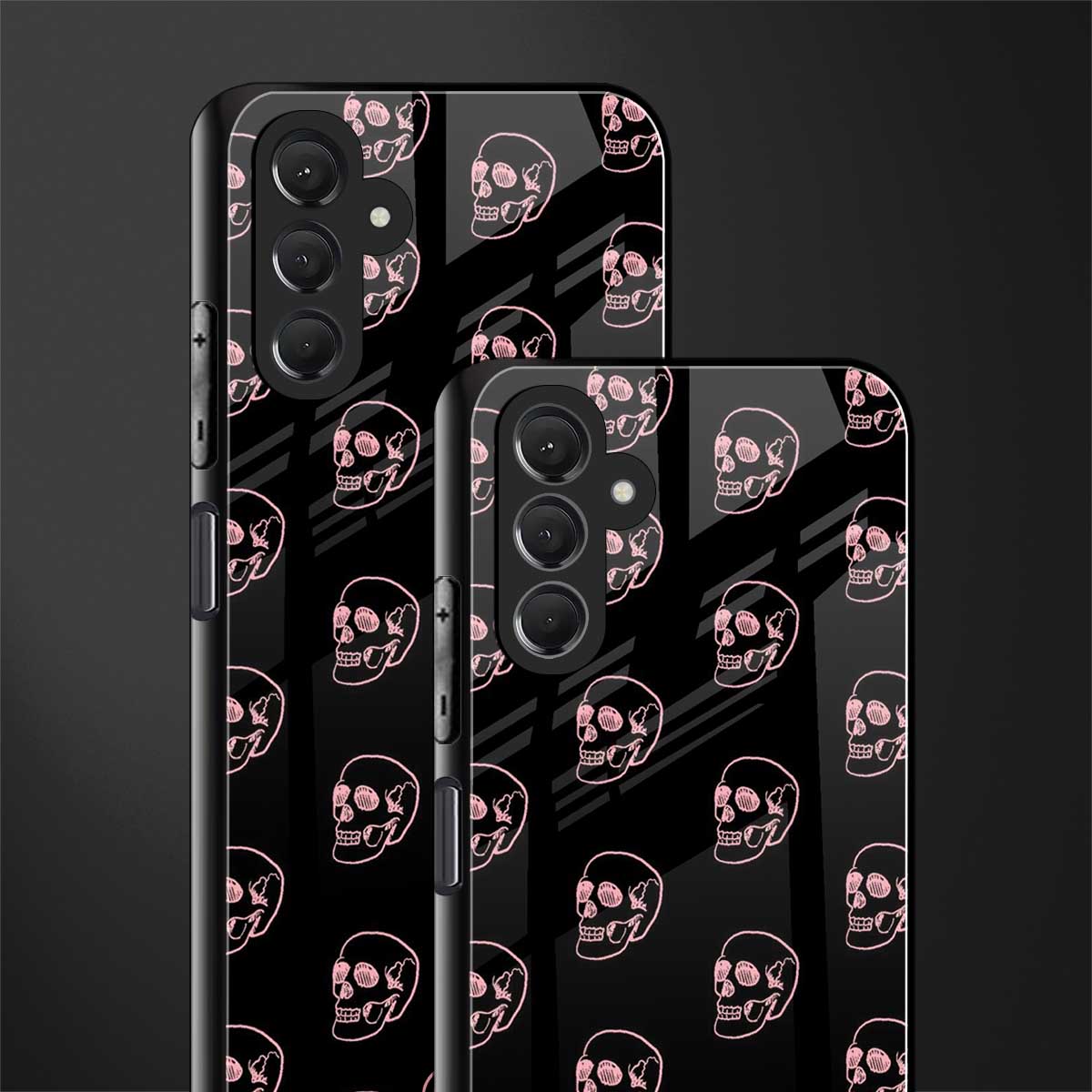 pink skull pattern back phone cover | glass case for samsun galaxy a24 4g