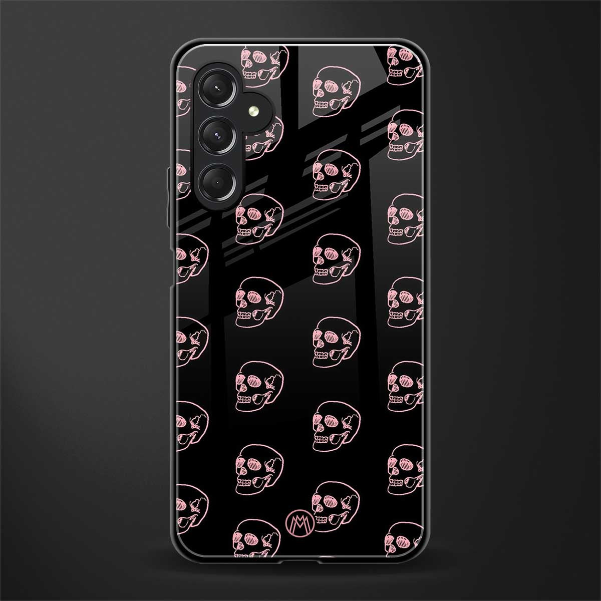 pink skull pattern back phone cover | glass case for samsun galaxy a24 4g