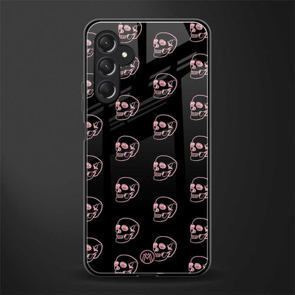 pink skull pattern back phone cover | glass case for samsun galaxy a24 4g