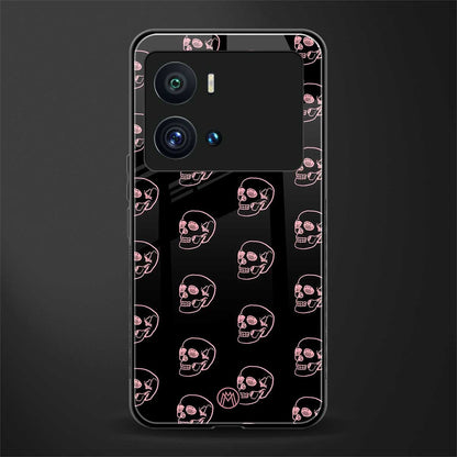 pink skull pattern back phone cover | glass case for iQOO 9 Pro