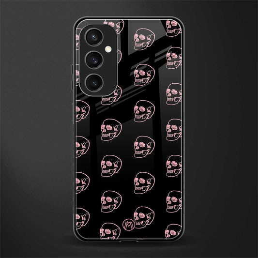 pink skull pattern back phone cover | glass case for samsung galaxy s23 fe 5g