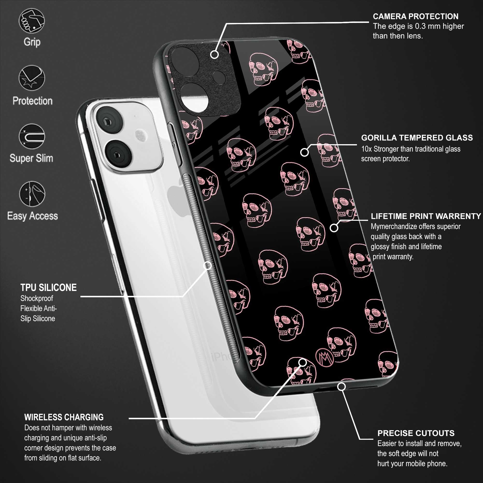 pink skull pattern back phone cover | glass case for samsung galaxy a13 4g