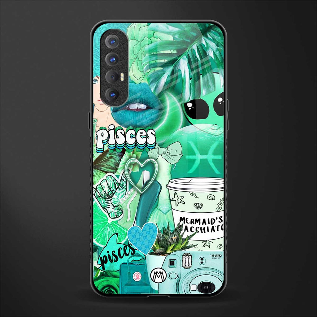pisces aesthetic collage glass case for oppo reno 3 pro image
