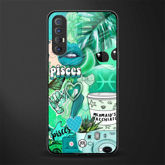 pisces aesthetic collage glass case for oppo reno 3 pro image