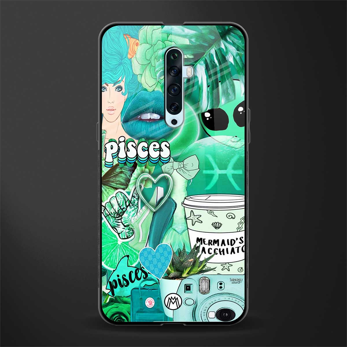 pisces aesthetic collage glass case for oppo reno 2z image